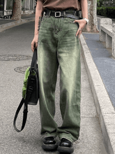 Vintage Boyfriendjeans in grüner Waschung